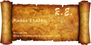 Radda Etelka névjegykártya